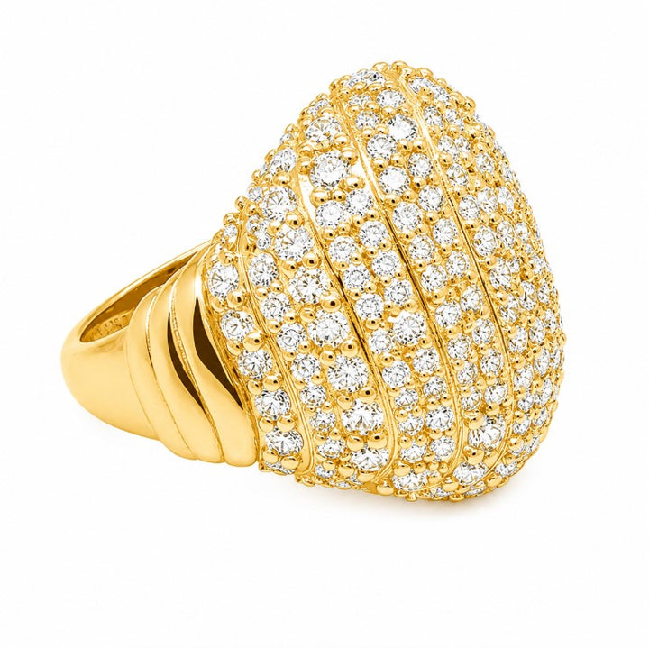 2.81 Ctw Lab Grown Diamond Ring in 925 Yellow Gold Plated