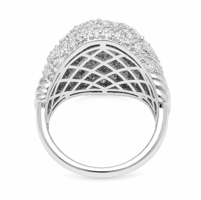 2.81 Ctw Lab Grown Diamond Ring in 925 Platinum Plated