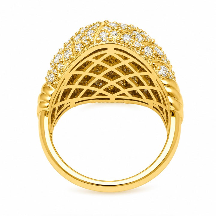 2.81 Ctw Lab Grown Diamond Ring in 925 Yellow Gold Plated