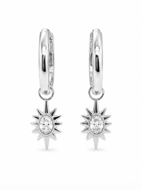 1.10 DEW Moissanite Earring in 925 Platinum Plated