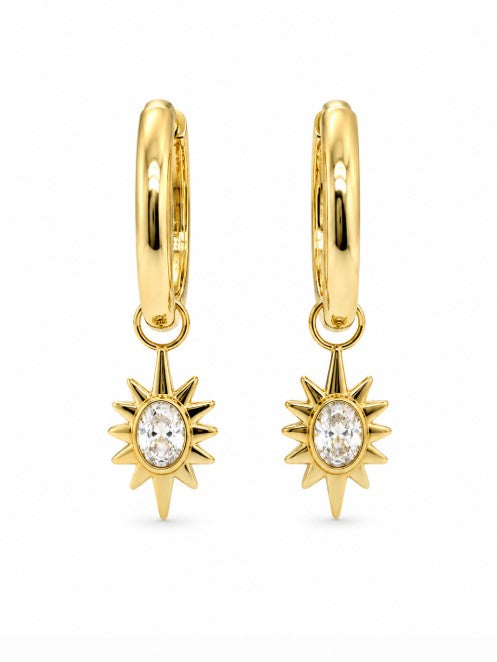 1.10 DEW Moissanite Earring in 925 Yellow Gold Plated