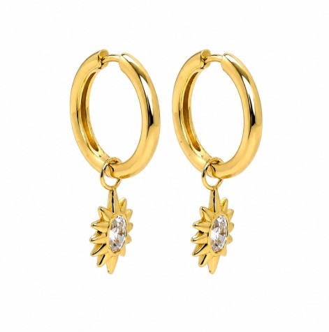 1.10 DEW Moissanite Earring in 925 Yellow Gold Plated
