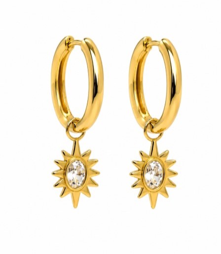 1.10 DEW Moissanite Earring in 925 Yellow Gold Plated