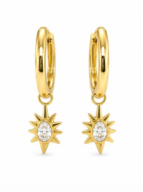 1.10 DEW Moissanite Earring in 925 Yellow Gold Plated