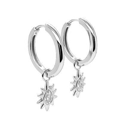 1.10 DEW Moissanite Earring in 925 Platinum Plated