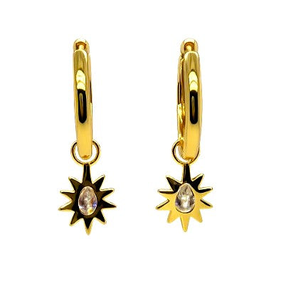 1.10 DEW Moissanite Earring in 925 Yellow Gold Plated