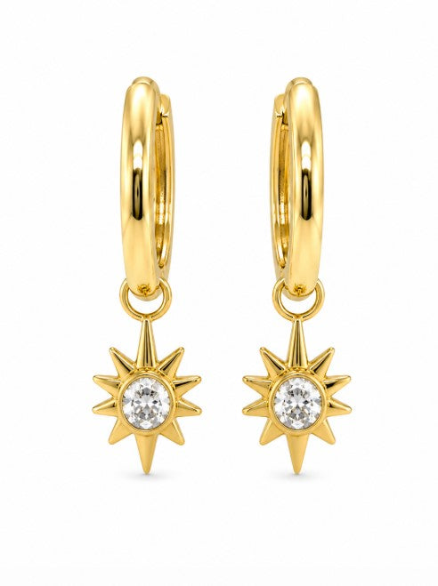 1.30 DEW Moissanite Earring in 925 Yellow Gold Plated