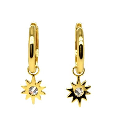 1.30 DEW Moissanite Earring in 925 Yellow Gold Plated