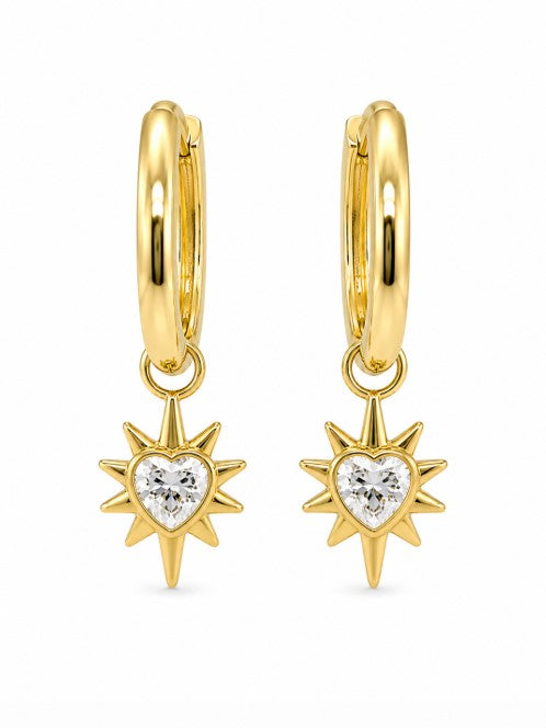 1.30 DEW Moissanite Earring in 925 Yellow Gold Plated