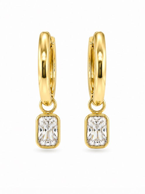 2.30 DEW Moissanite Earring in 925 Yellow Gold Plated