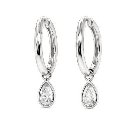 1.70 DEW Moissanite Earring in 925 Platinum Plated