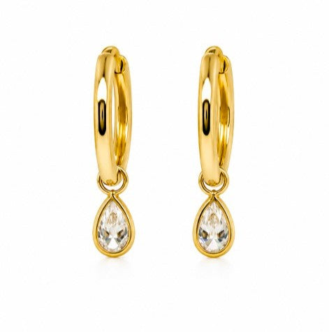 1.70 DEW Moissanite Earring in 925 Yellow Gold Plated