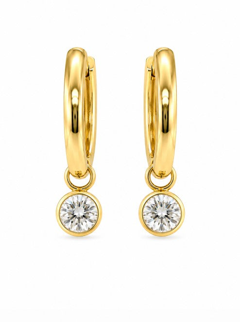 2.20 DEW Moissanite Earring in 925 Yellow Gold Plated