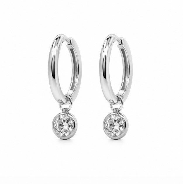 2.20 DEW Moissanite Earring in 925 Platinum Plated