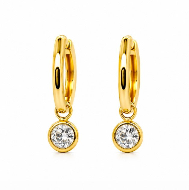 2.20 DEW Moissanite Earring in 925 Yellow Gold Plated