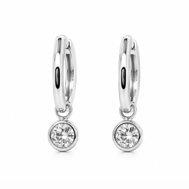 2.20 DEW Moissanite Earring in 925 Platinum Plated