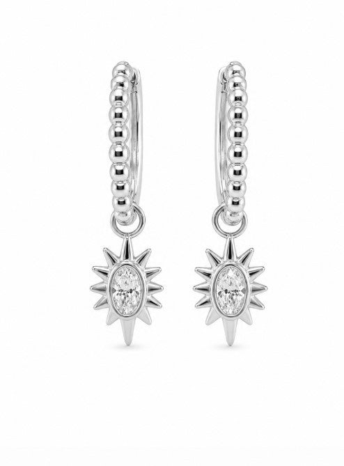 1.10 DEW Moissanite Earring in 925 Platinum Plated