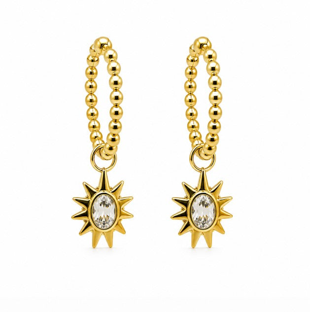 1.10 DEW Moissanite Earring in 925 Yellow Gold Plated