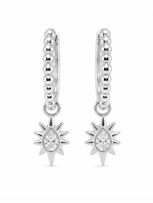 1.10 DEW Moissanite Earring in 925 Platinum Plated