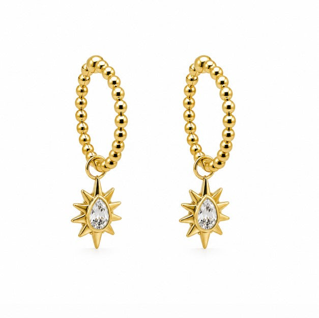1.10 DEW Moissanite Earring in 925 Yellow Gold Plated