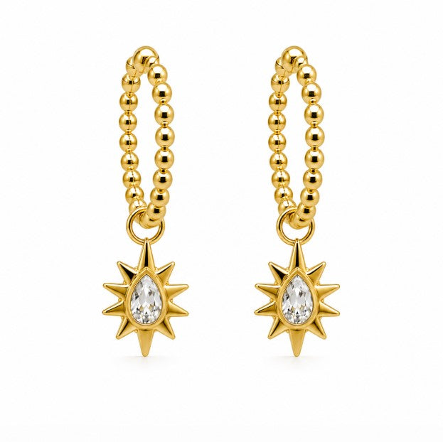 1.10 DEW Moissanite Earring in 925 Yellow Gold Plated