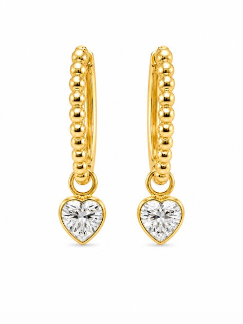 2.20 DEW Moissanite Earring in 925 Yellow Gold Plated