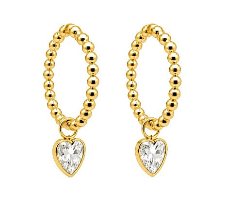 2.20 DEW Moissanite Earring in 925 Yellow Gold Plated