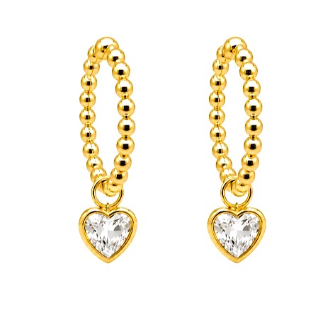 2.20 DEW Moissanite Earring in 925 Yellow Gold Plated