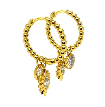 3.90 DEW Moissanite Earring in 925 Yellow Gold Plated