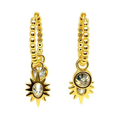 3.90 DEW Moissanite Earring in 925 Yellow Gold Plated