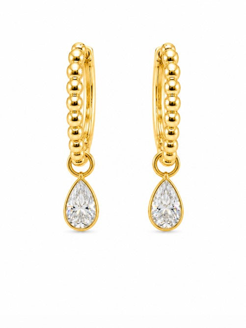1.70 DEW Moissanite Earring in 925 Yellow Gold Plated