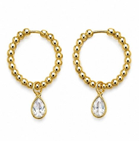 1.70 DEW Moissanite Earring in 925 Yellow Gold Plated
