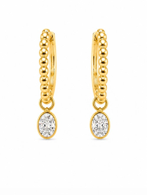 2.20 DEW Moissanite Earring in 925 Yellow Gold Plated