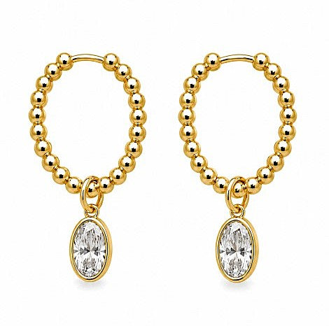 2.20 DEW Moissanite Earring in 925 Yellow Gold Plated