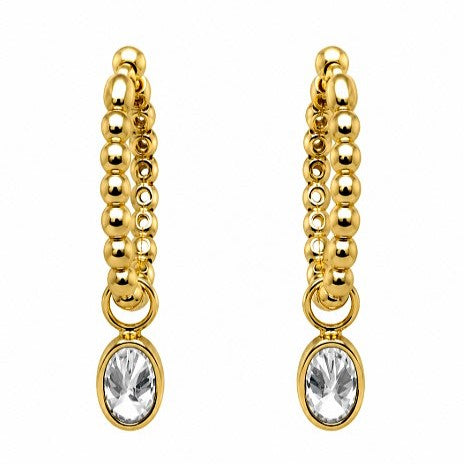 2.20 DEW Moissanite Earring in 925 Yellow Gold Plated
