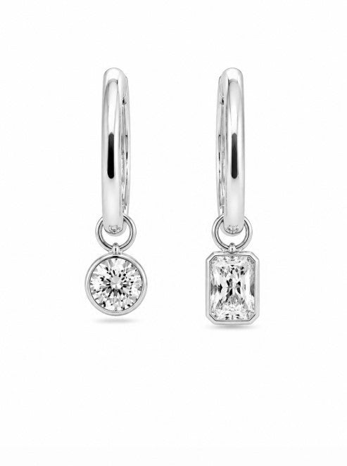 1.40 DEW Moissanite Earring in 925 Platinum Plated