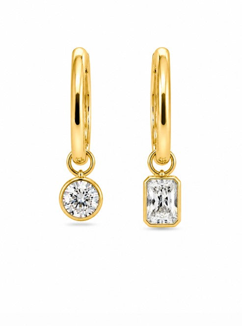 1.40 DEW Moissanite Earring in 925 Yellow Gold Plated