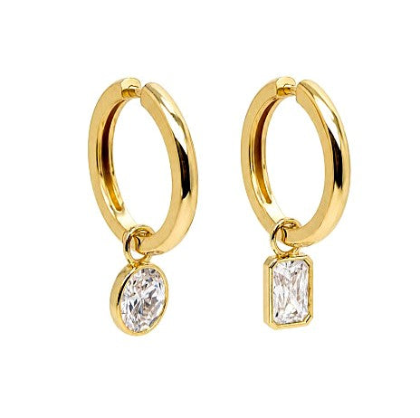 1.40 DEW Moissanite Earring in 925 Yellow Gold Plated