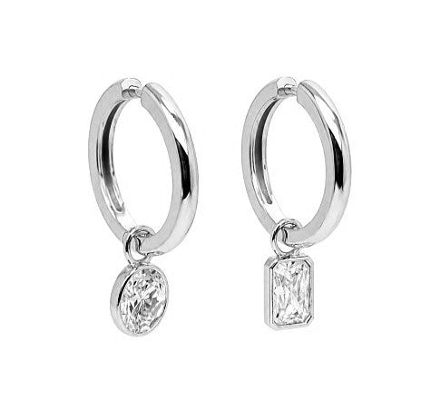 1.40 DEW Moissanite Earring in 925 Platinum Plated