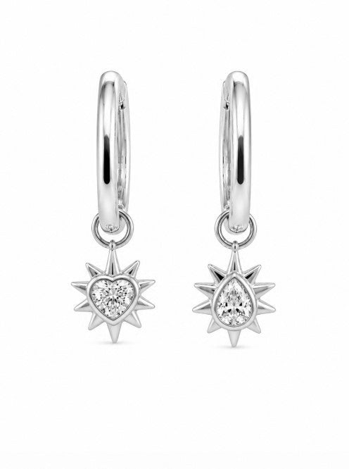 1.20 DEW Moissanite Earring in 925 Platinum Plated