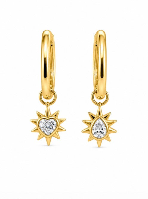 1.20 DEW Moissanite Earring in 925 Yellow Gold Plated