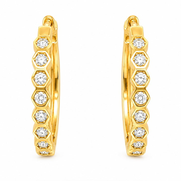 0.65 Ctw Lab Grown Diamond Hoop Earring in 925 Yellow Gold Plated