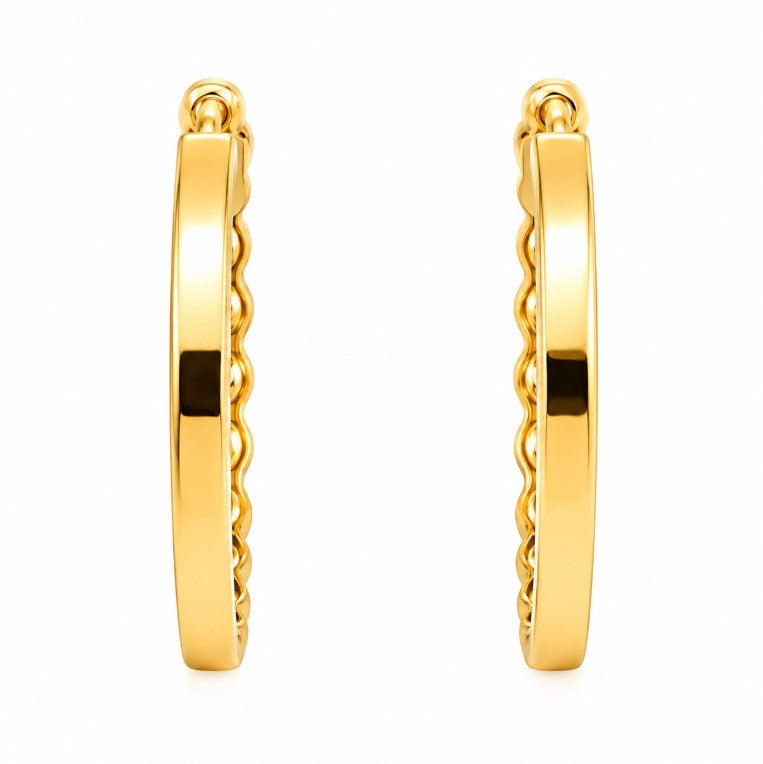 0.65 Ctw Lab Grown Diamond Hoop Earring in 925 Yellow Gold Plated
