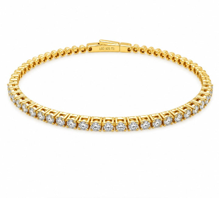 2.50 Ctw Lab Grown Diamond Flex Bangle in 925 Yellow Gold Plated