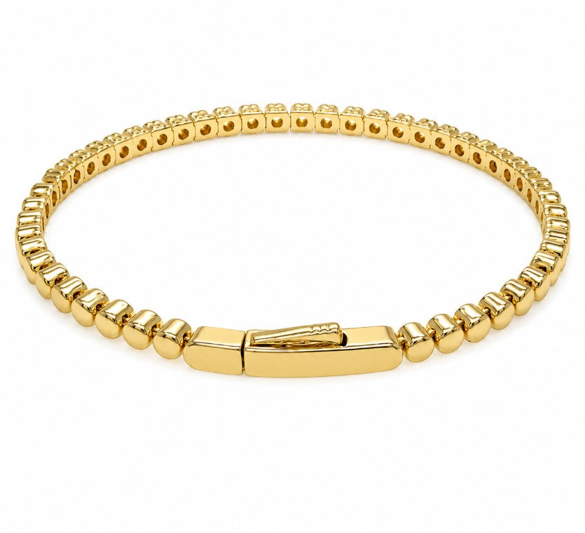 2.50 Ctw Lab Grown Diamond Flex Bangle in 925 Yellow Gold Plated