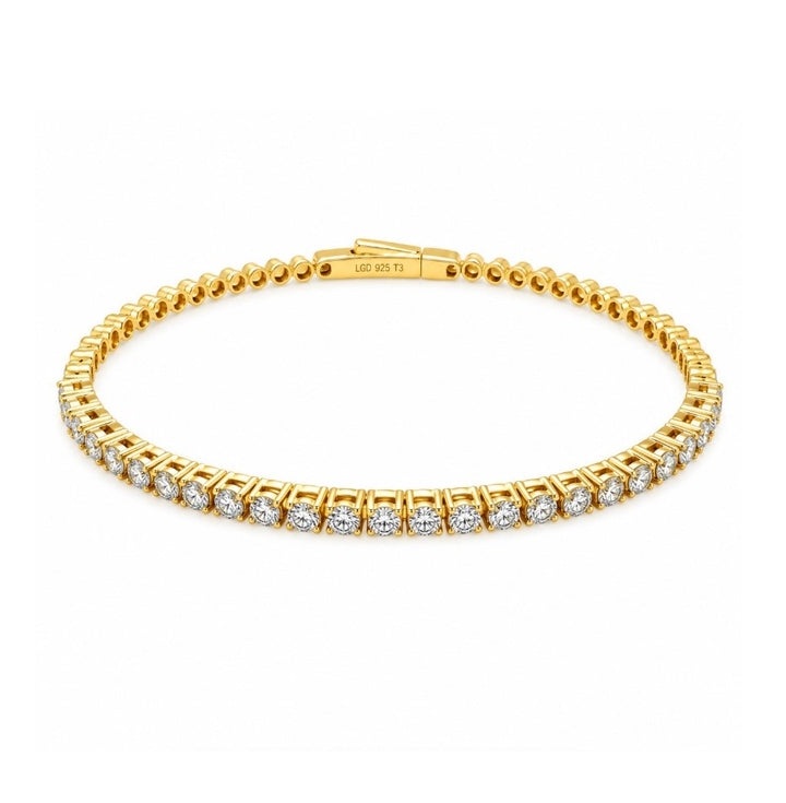 2.50 Ctw Lab Grown Diamond Flex Bangle in 925 Yellow Gold Plated