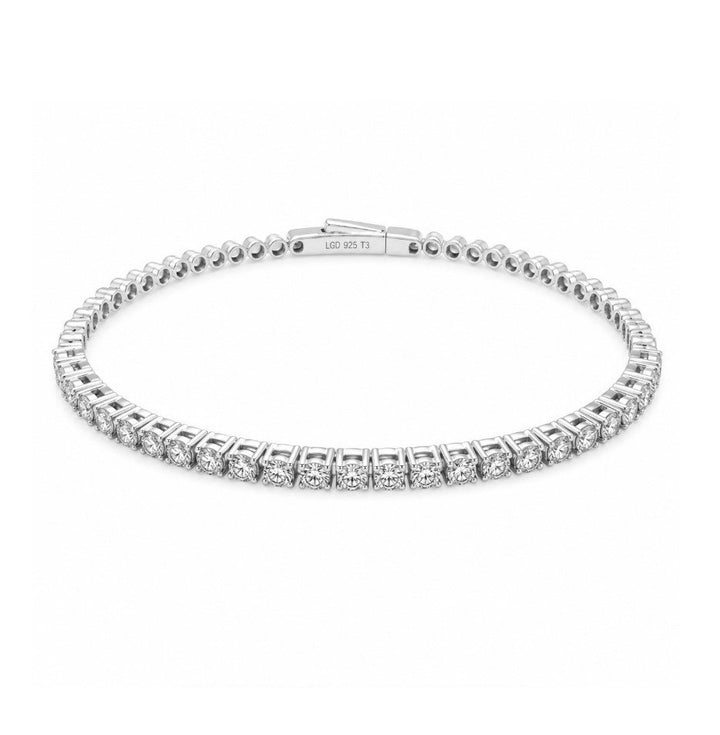 2.50 Ctw Lab Grown Diamond Flex Bangle in 925 Platinum Plated