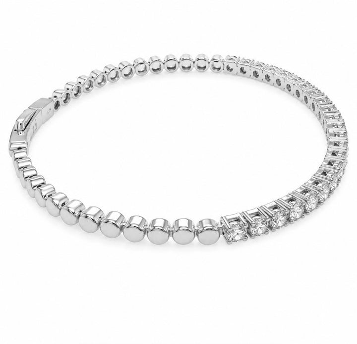 2.50 Ctw Lab Grown Diamond Flex Bangle in 925 Platinum Plated