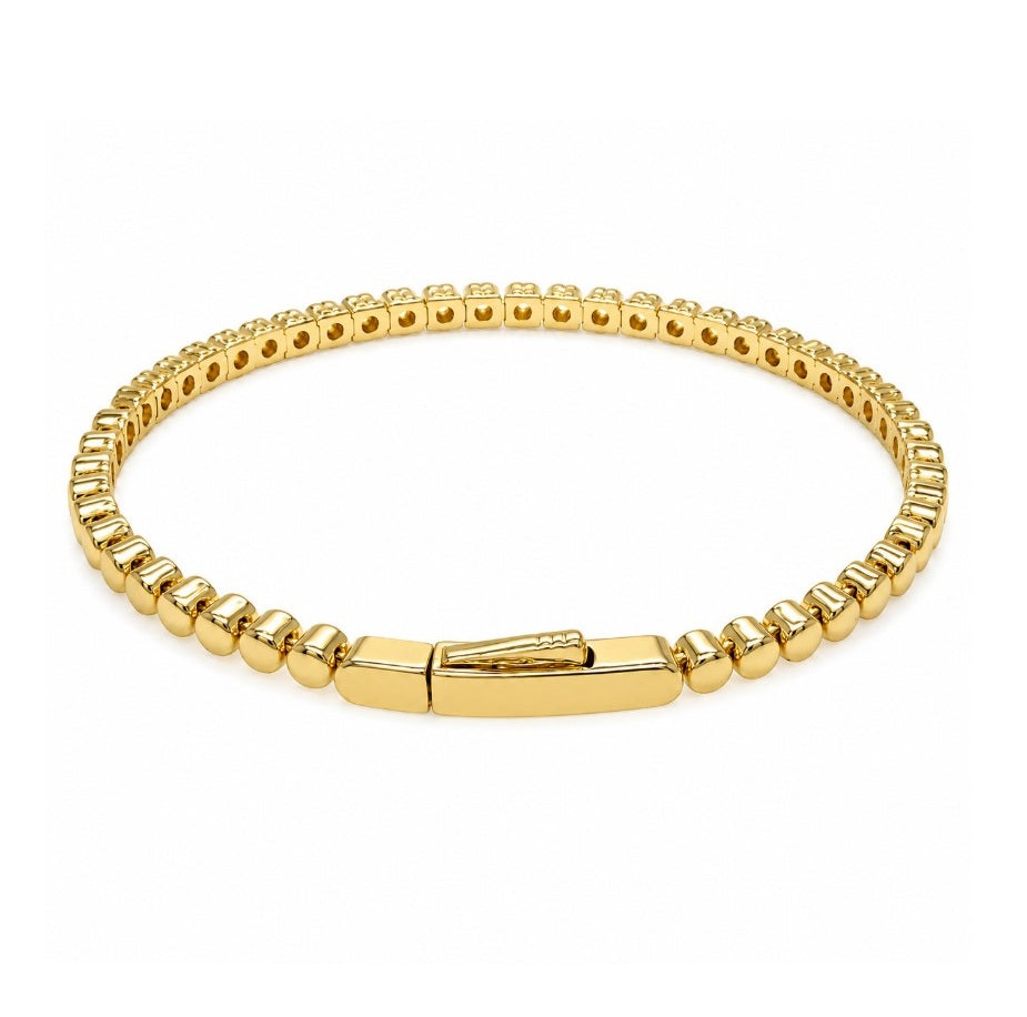 2.50 Ctw Lab Grown Diamond Flex Bangle in 925 Yellow Gold Plated