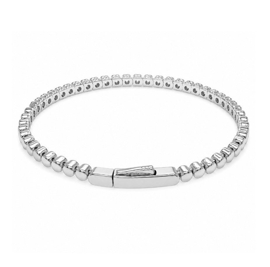 2.50 Ctw Lab Grown Diamond Flex Bangle in 925 Platinum Plated